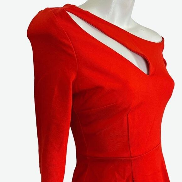 Bar III 3 Womens Asymmetrical Ponte Knit Long Sleeve Bodycon Stretch Dress XS - Picture 5 of 16